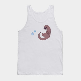 Cute Otter with Water Droplets Tank Top